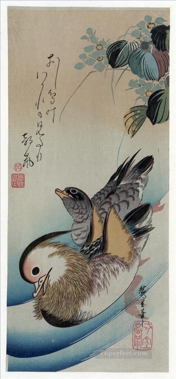 two mandarin ducks 1838 Utagawa Hiroshige Ukiyoe Oil Paintings